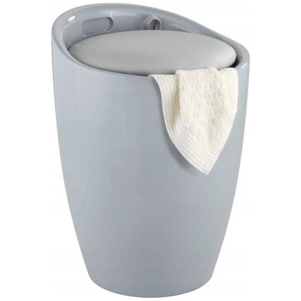 Wenko Pufa CANDY GREY - kosz na pranie, 2 w 1 , WENKO