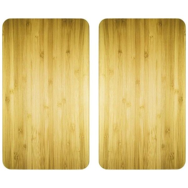 Wenko Szklane płyty ochronne WOODEN LOOK na kuchenkę – 2 sztuki, WENKO