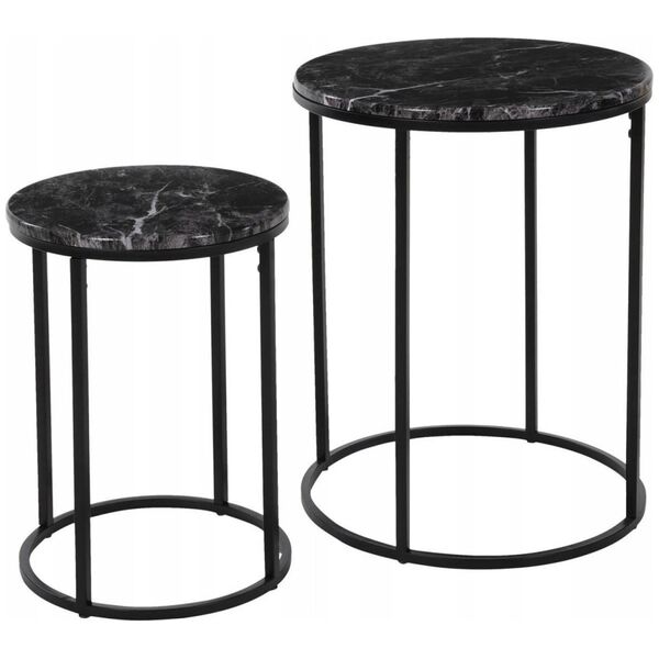 Home Styling Collection Zestaw dwóch stolików kawowych, blat MDF