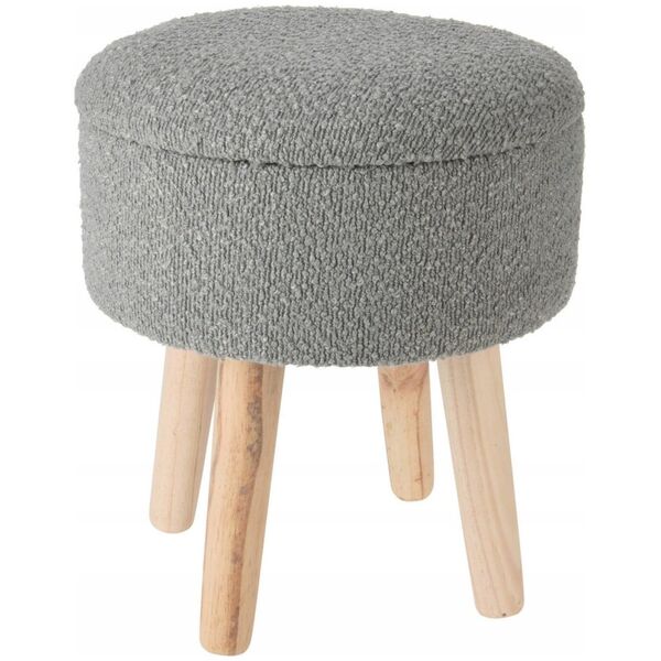 Home Styling Collection Taboret z siedziskiem teddy, sosnowe nogi, wys. 34 cm