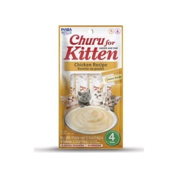 Inaba Foods INABA CHURU KITTEN Kurczak - przysmak dla kociąt - 4x14g (56g)