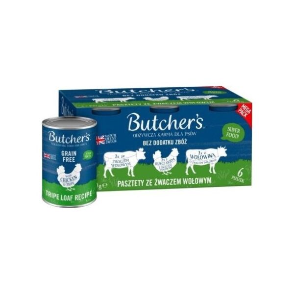 Butcher’s Butcher's Original Tripe megapack mix smaków ze żwaczem pasztet karma dla psa 6 x 400g