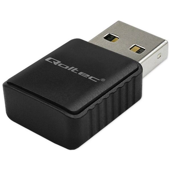 Karta sieciowa Qoltec Karta sieciowa Qoltec Bezprzewodowy Ultra szybki DUAL mini WiFi adapter 2 x 2dBi Standard AC | 1300Mbps