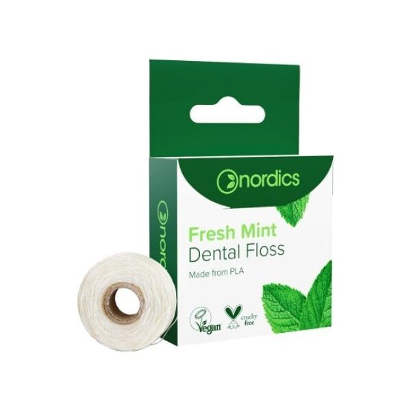 NORDICS_Dental Floss nić dentystyczna ze skrobi kukurydzianej Świeży Mentol 50m