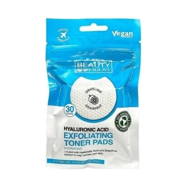 BEAUTY FORMULAS_Exfoliating Toner Pads nasączone płatki złuszczające Kwas Hialuronowy 30szt.