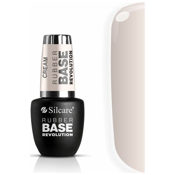 SILCARE_Rubber Base Revolution kauczukowa baza do paznokci Cream 9ml