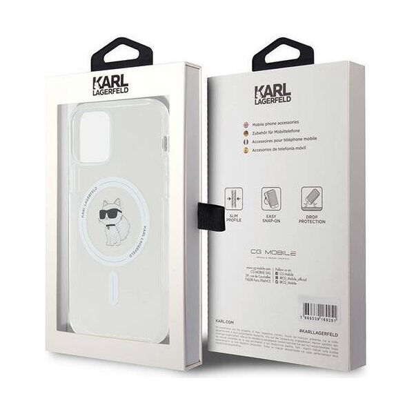 Original Case IPHONE 12 / 12 PRO Karl Lagerfeld Hardcase IML Choupette MagSafe (KLHMP12MHFCCNOT) transparent 3666339283209