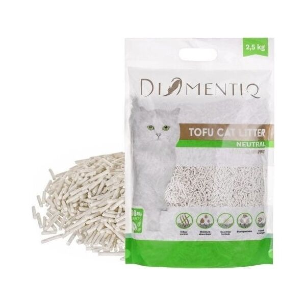Żwirek dla kota DIAMENTIQ DIAMENTIQ Żwirek Tofu zbrylający 2,5 kg NATURALNY