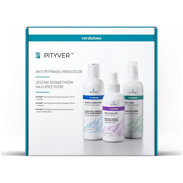 PITYVER_SET szampon do włosów 150ml + płyn do mycia ciała 100ml + emulsja do ciała 150ml