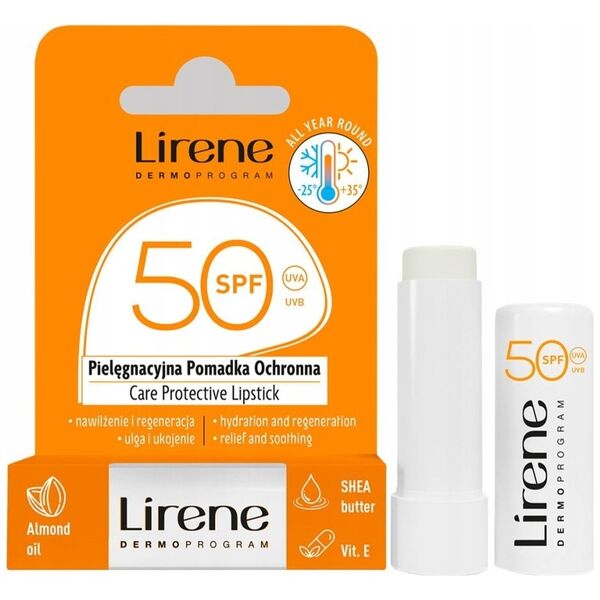 LIRENE_Care Protective Lipstick pomadka ochronna Almond Oil SPF50 4,6g