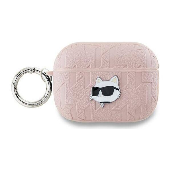 Original Case APPLE AIRPODS PRO 2 Karl Lagerfeld Cover Monogram Choupette Head (KLAP2PGCHPP) pink 3666339283742