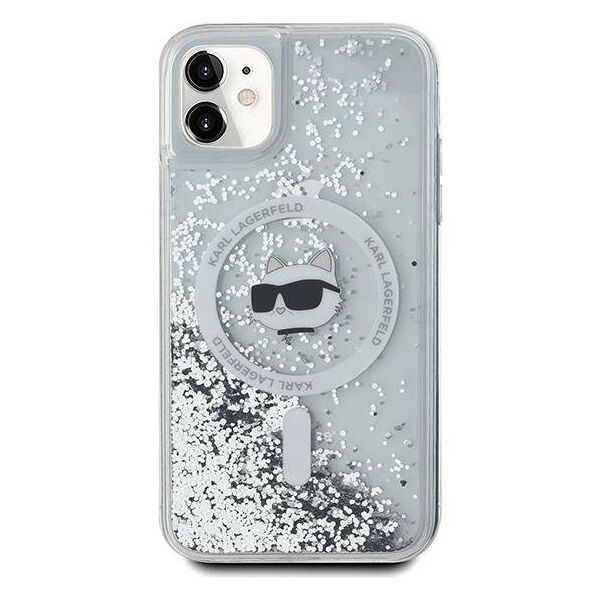 Original Case IPHONE 11 / XR Karl Lagerfeld Hardcase Liquid Glitter Choupette Head MagSafe (KLHMN61LGCHSGH) transparent 3666339285623
