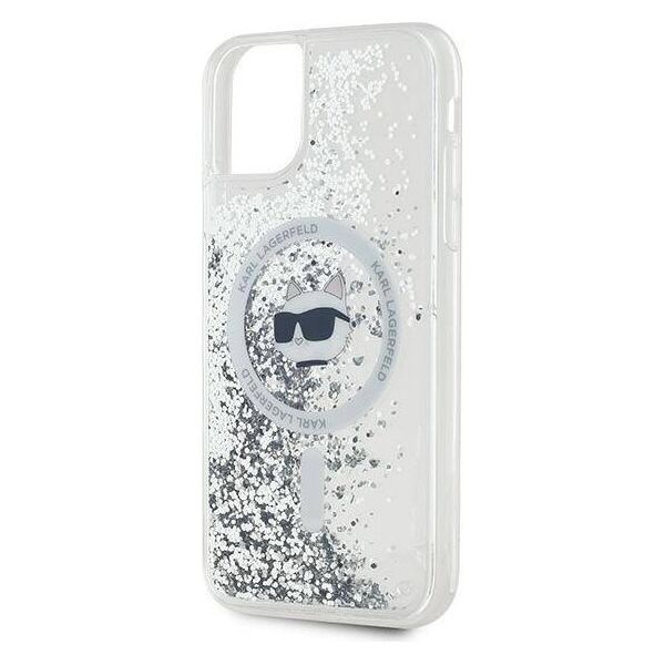 Original Case IPHONE 11 / XR Karl Lagerfeld Hardcase Liquid Glitter Choupette Head MagSafe (KLHMN61LGCHSGH) transparent 3666339285623