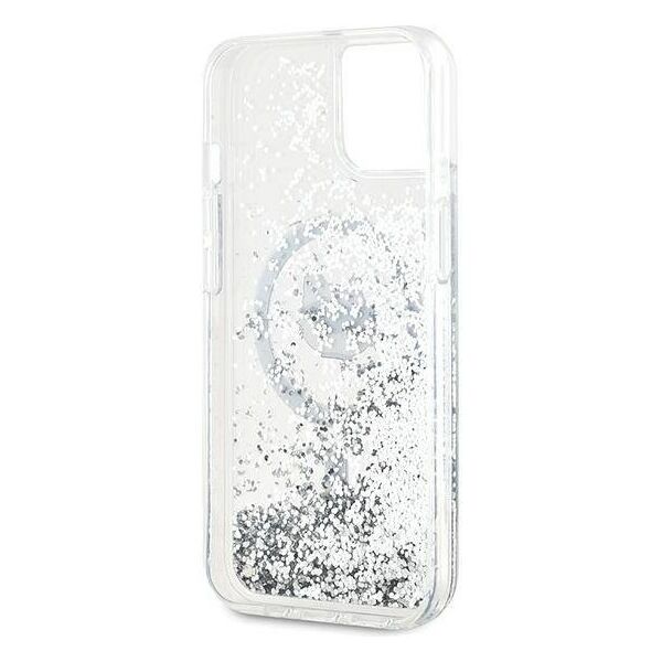 Original Case IPHONE 13 Karl Lagerfeld Hardcase Liquid Glitter Choupette Head MagSafe (KLHMP13MLGCHSGH) transparent 3666339285654
