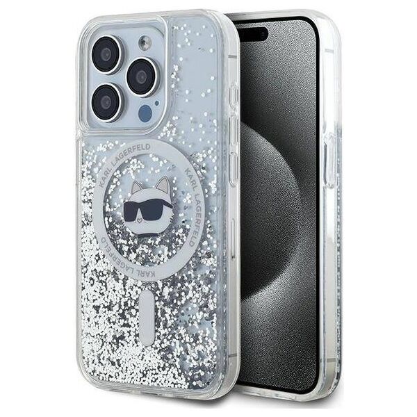 Original Case IPHONE 14 PRO MAX Karl Lagerfeld Hardcase Liquid Glitter Choupette Head MagSafe (KLHMP14XLGCHSGH) transparent 3666339285715