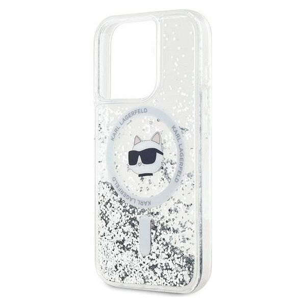 Original Case IPHONE 14 PRO MAX Karl Lagerfeld Hardcase Liquid Glitter Choupette Head MagSafe (KLHMP14XLGCHSGH) transparent 3666339285715