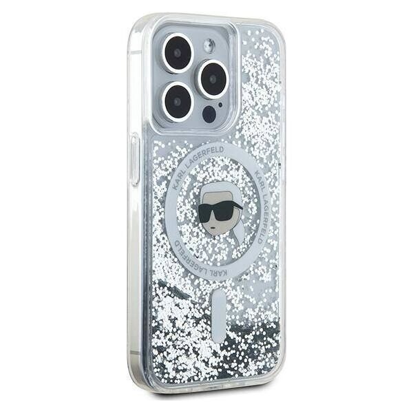 Original Case IPHONE 15 PRO Karl Lagerfeld Hardcase Liquid Glitter Choupette Head MagSafe (KLHMP15LLGKISGH) transparent 3666339285609