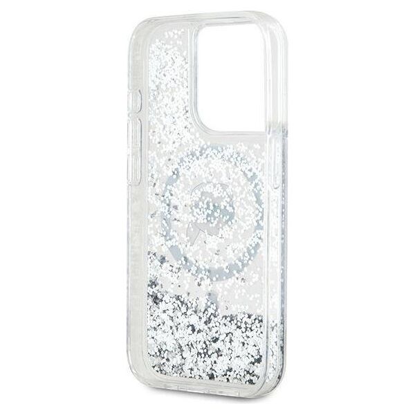 Original Case IPHONE 15 PRO Karl Lagerfeld Hardcase Liquid Glitter Choupette Head MagSafe (KLHMP15LLGKISGH) transparent 3666339285609