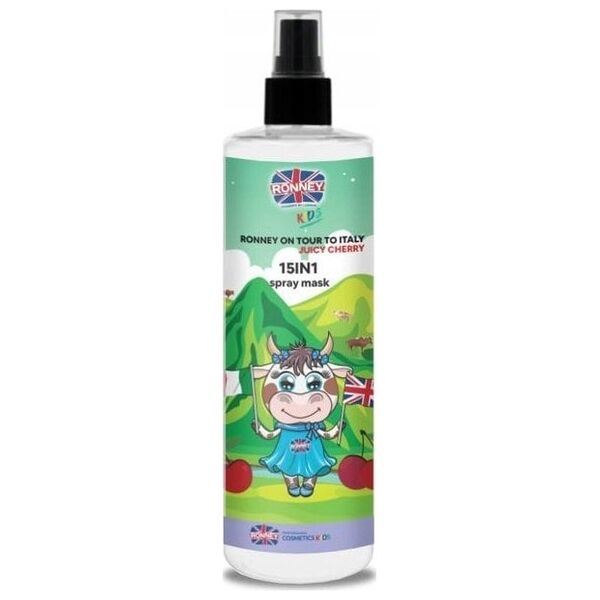 RONNEY_Kids On Tour To Italy 15in1 Spray Mask maska w sprayu do włosów splątanych i suchych dla dzieci Soczysta Wiśnia 285ml