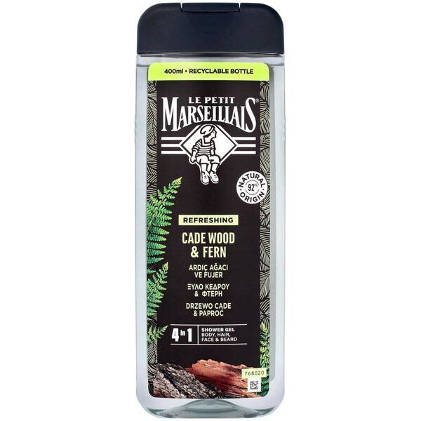 Le Petit Marseillais Żel pod prysznic 4w1 dla mężczyzn Drzewo Cade & Paproć 400ml