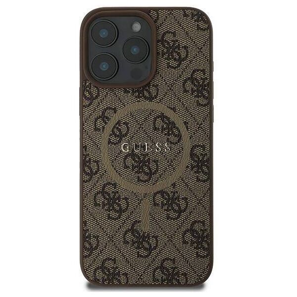 Original Case IPHONE 16 PRO Guess Hardcase 4G Ring Classic Logo MagSafe (GUHMP16LG4GFRW) brown 3666339327262