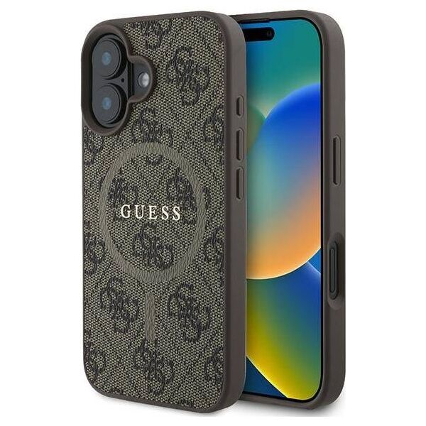 Original Case IPHONE 16 PLUS Guess Hardcase 4G Ring Classic Logo MagSafe (GUHMP16MG4GFRW) brown 3666339327255