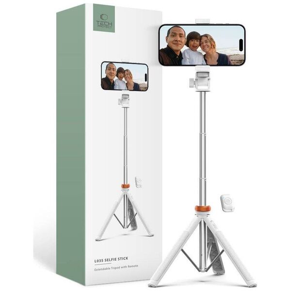 Selfie stick Tech-Protect TECH-PROTECT L03S BLUETOOTH SELFIE STICK TRIPOD WHITE