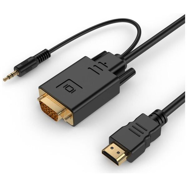 Kabel Gembird HDMI - D-Sub (VGA) + Jack 3.5mm 3m czarny (A-HDMI-VGA-03-10)