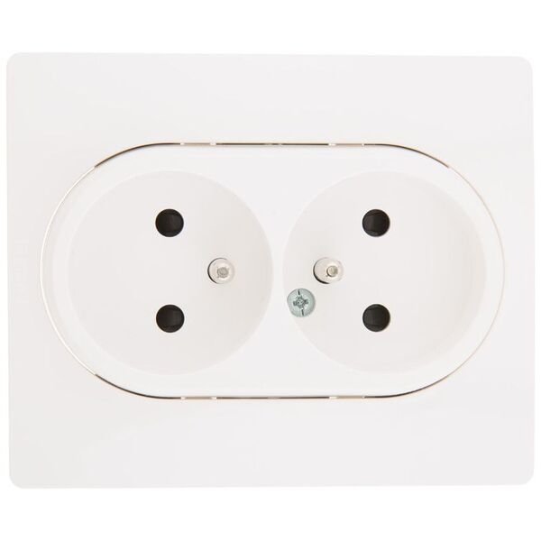 Legrand Gniazdo podwójne z/u kompaktowe 16 A 250V z przesłonami białe (764541)