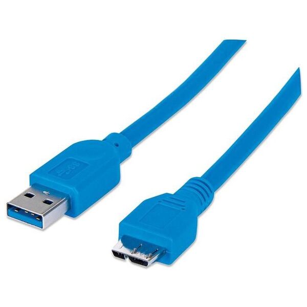 Kabel USB Techly USB-A - micro-B 0.5 m Niebieski (304857)