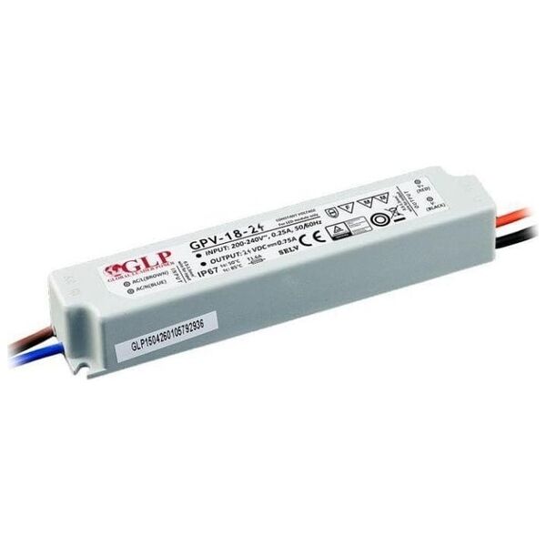 Zasilacz serwerowy GLP Zasilacz GPV 18W 24V DC ip67 gpv-18-24 led glp