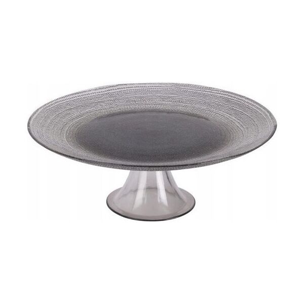 Koopman Patera szklana na nóżce na ciasto elegancka czarna 28 cm