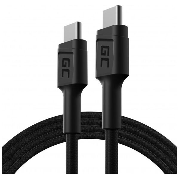 Kabel USB Green Cell USB-C - USB-C 1.2 m Czarny (KABGC30)