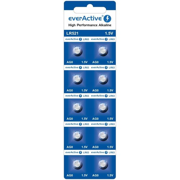 EverActive Bateria alkaliczna mini everActive AG0 G0 LR521 LR63 - blister 10 sztuk