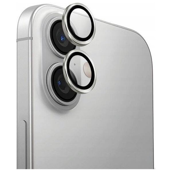 Uniq UNIQ Optix Aluminium Camera Lens Protector iPhone 16 6.1" / 16 Plus 6.7" sterling silver szkło na obiektyw aparatu z aplikatorem