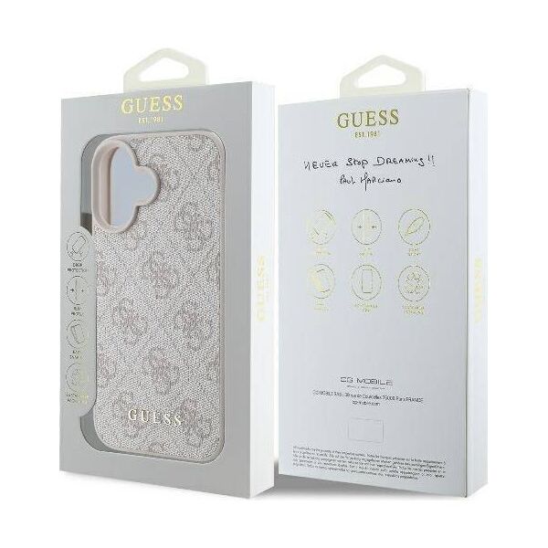 Original Case IPHONE 16 PLUS Guess Hardcase 4G Classic (GUHCP16MG4GFPI) pink 3666339346096