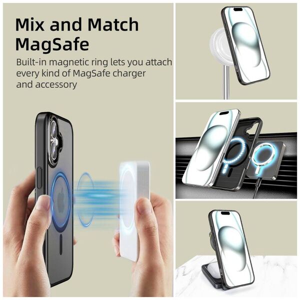 Case IPHONE 16 Tech-Protect MagEdge MagSafe Matte GunMetal black 5906302311170