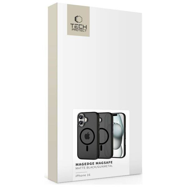 Case IPHONE 16 Tech-Protect MagEdge MagSafe Matte GunMetal black 5906302311170