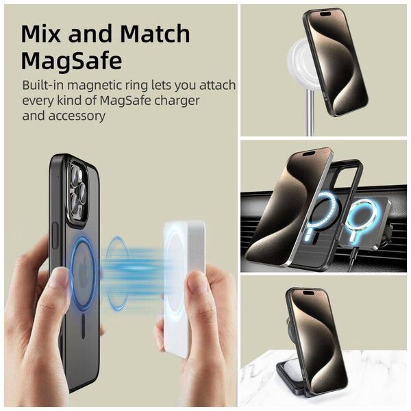 Case IPHONE 16 PRO Tech-Protect MagEdge MagSafe Matte GunMetal black 5906302311194
