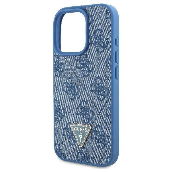 Original Case IPHONE 16 PRO Guess Hardcase Leather Metal Logo Strass Crossbody + Smycz (GUHCP16LP4TDSCPB) blue 3666339328702