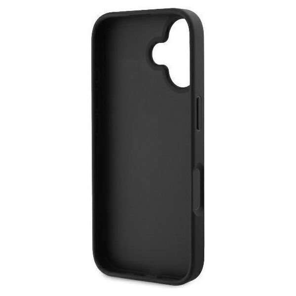 Original Case IPHONE 16 PLUS Guess Hardcase Leather 4G Triangle Strass MagSafe (GUHCP16MP4TDPK) black 3666339327378