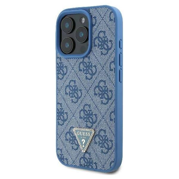 Original Case IPHONE 16 PRO MAX Guess Hardcase Leather Metal Logo Strass Crossbody + Smycz (GUHCP16XP4TDSCPB) blue 3666339328719