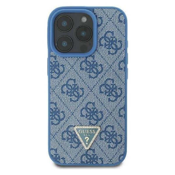 Original Case IPHONE 16 PRO MAX Guess Hardcase Leather Metal Logo Strass Crossbody + Smycz (GUHCP16XP4TDSCPB) blue 3666339328719