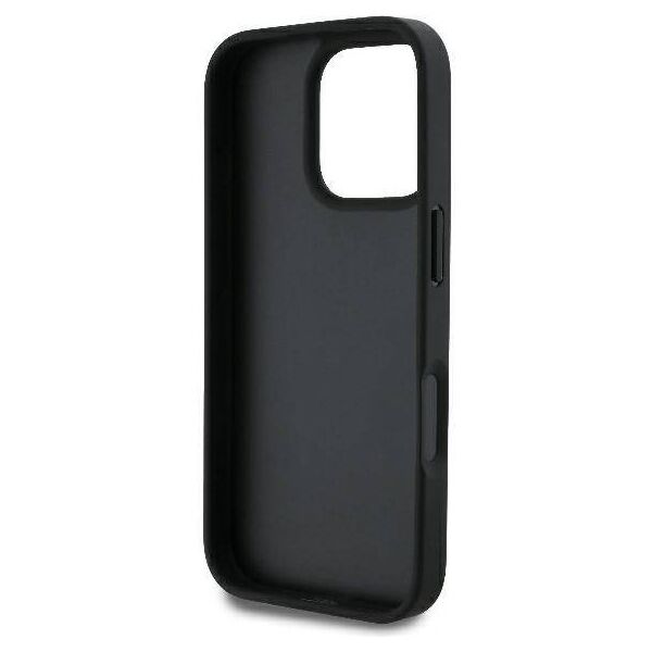 Original Case IPHONE 16 PRO MAX Guess Hardcase Leather Metal Logo Strass Crossbody + Smycz (GUHCP16XP4TDSCPK) black 3666339328634