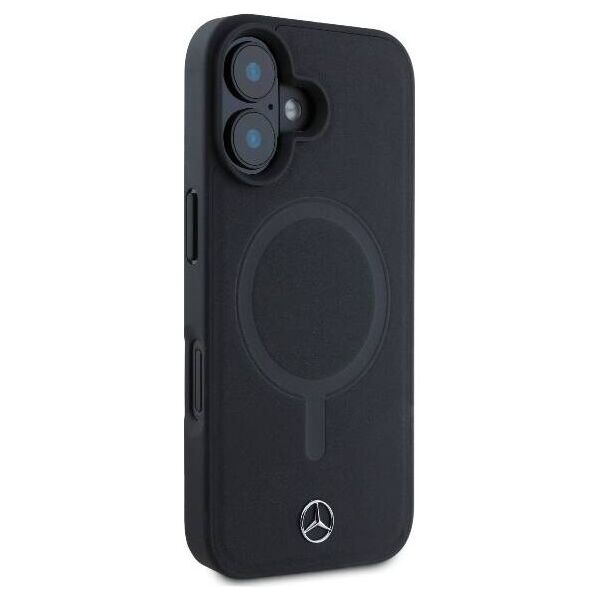 Original Case IPHONE 16 Mercedes Hardcase Plain Smooth Leather MagSafe (MEHMP16S23RCMK) black 3666339312701