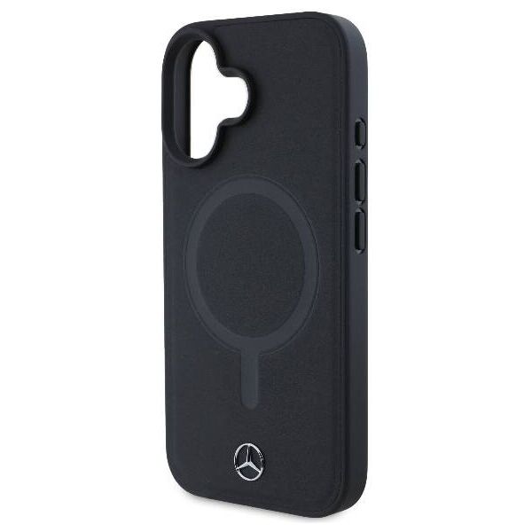 Original Case IPHONE 16 Mercedes Hardcase Plain Smooth Leather MagSafe (MEHMP16S23RCMK) black 3666339312701