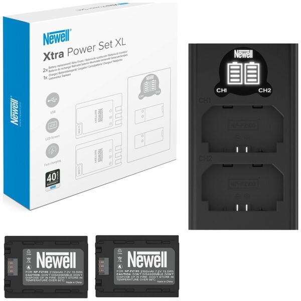 Ładowarka do aparatu Newell NEWELL Zestaw ładowarka dwukanałowa DL-USB-C i dwa akumulatory NP-FZ100 do Sony