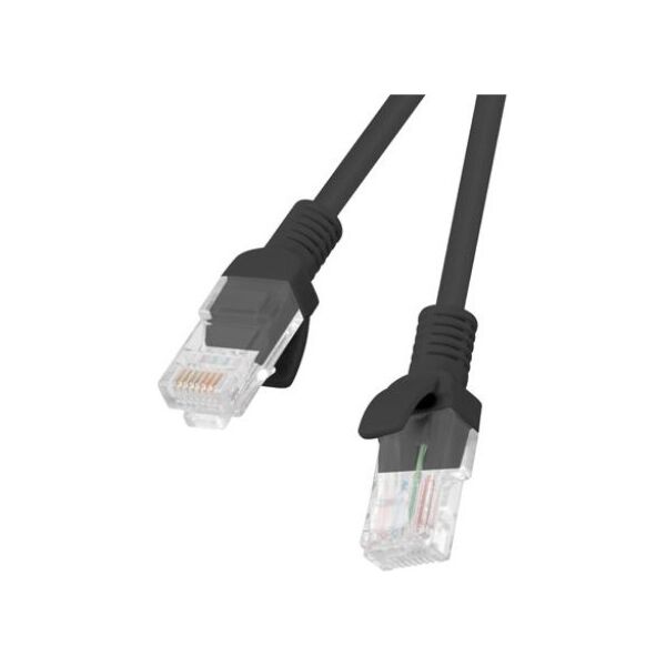 Lanberg Patchcord, Cat6, nieekranowany, 0.5m, czarny (PCU6-10CC-0050-BK)