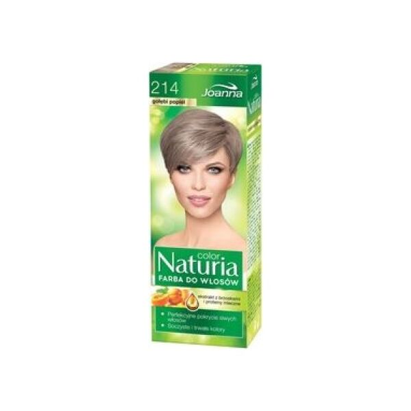 Joanna Color Naturia, Farba do włosów trwale koloryzująca, 214 gołębi popiel 150 g