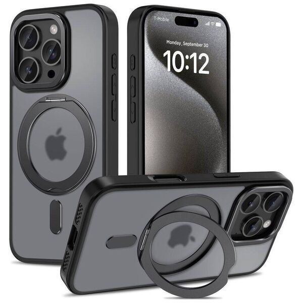Case IPHONE 16 PRO Tech-Protect MagRing MagSafe Matte black 5906302311569
